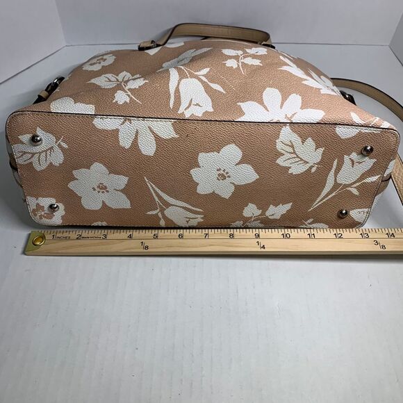 Lauren Ralph Lauren Amberly Dome Floral Satchel Tan/White - Picture 7 of 16